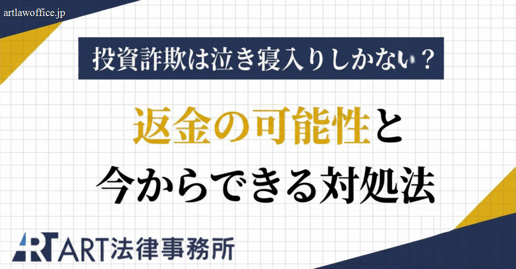 投資詐欺は泣き寝入りするしかない？返金の可能性と今からできる対処法