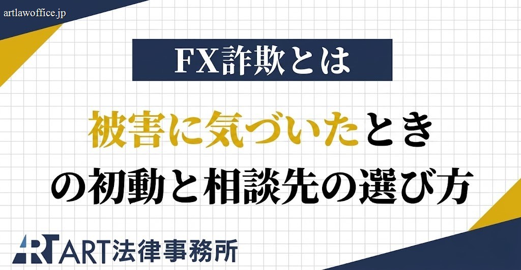 FX詐欺とは|被害に気づいたときの初動と相談先の選び方