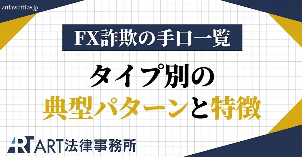 FX詐欺の手口一覧|タイプ別の典型パターンと特徴