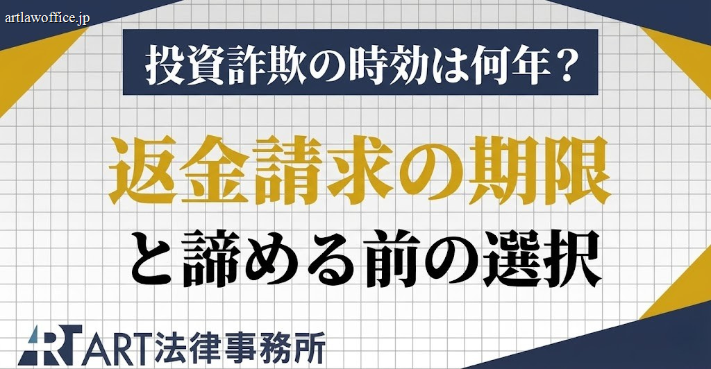 投資詐欺の時効は何年？返金請求の期限と諦める前の選択