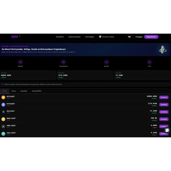 KRX Gold Trade（krxgoldtrade.com）のトップ画面