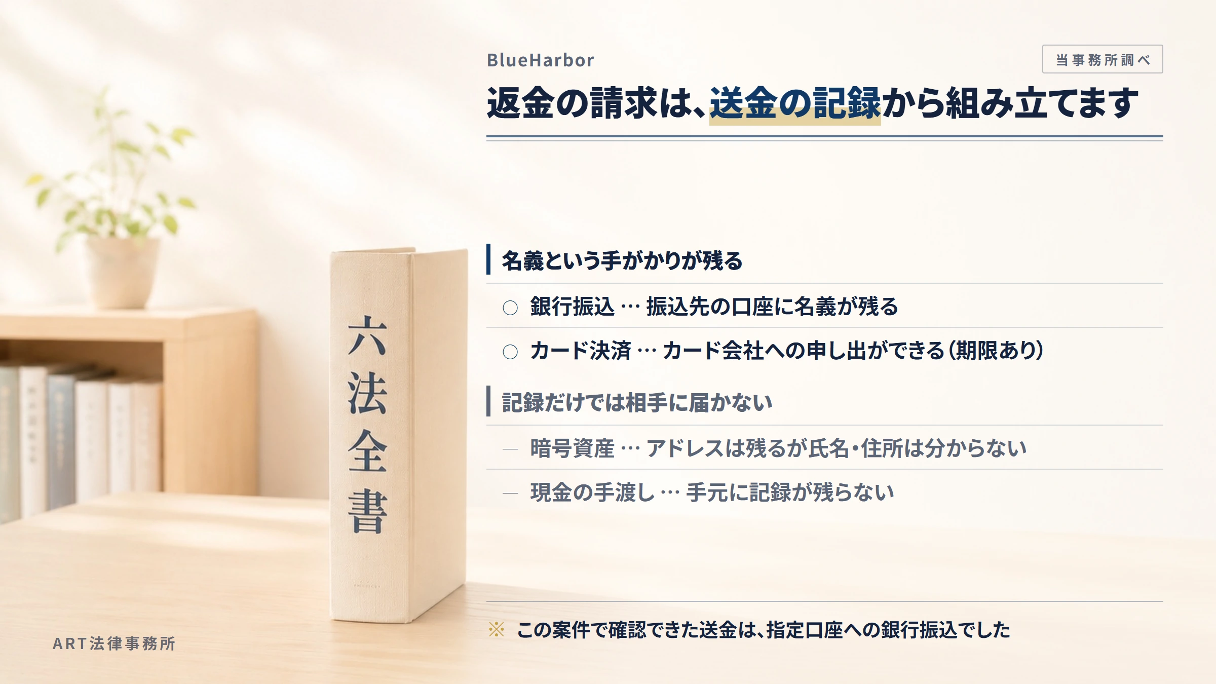 BlueHarborへの返金請求で手がかりになるもの