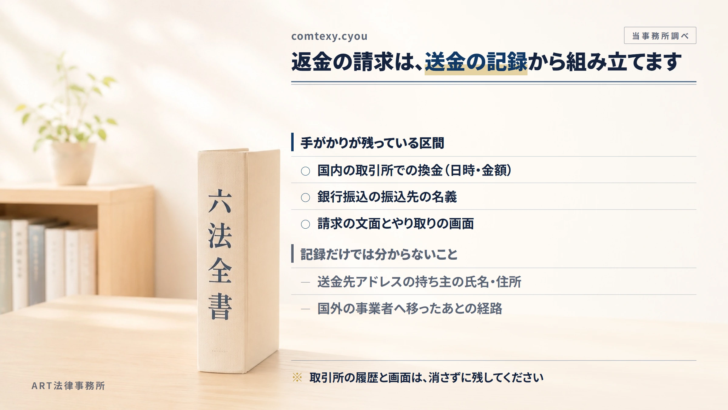comtexy.cyouへの返金請求で手がかりになるもの