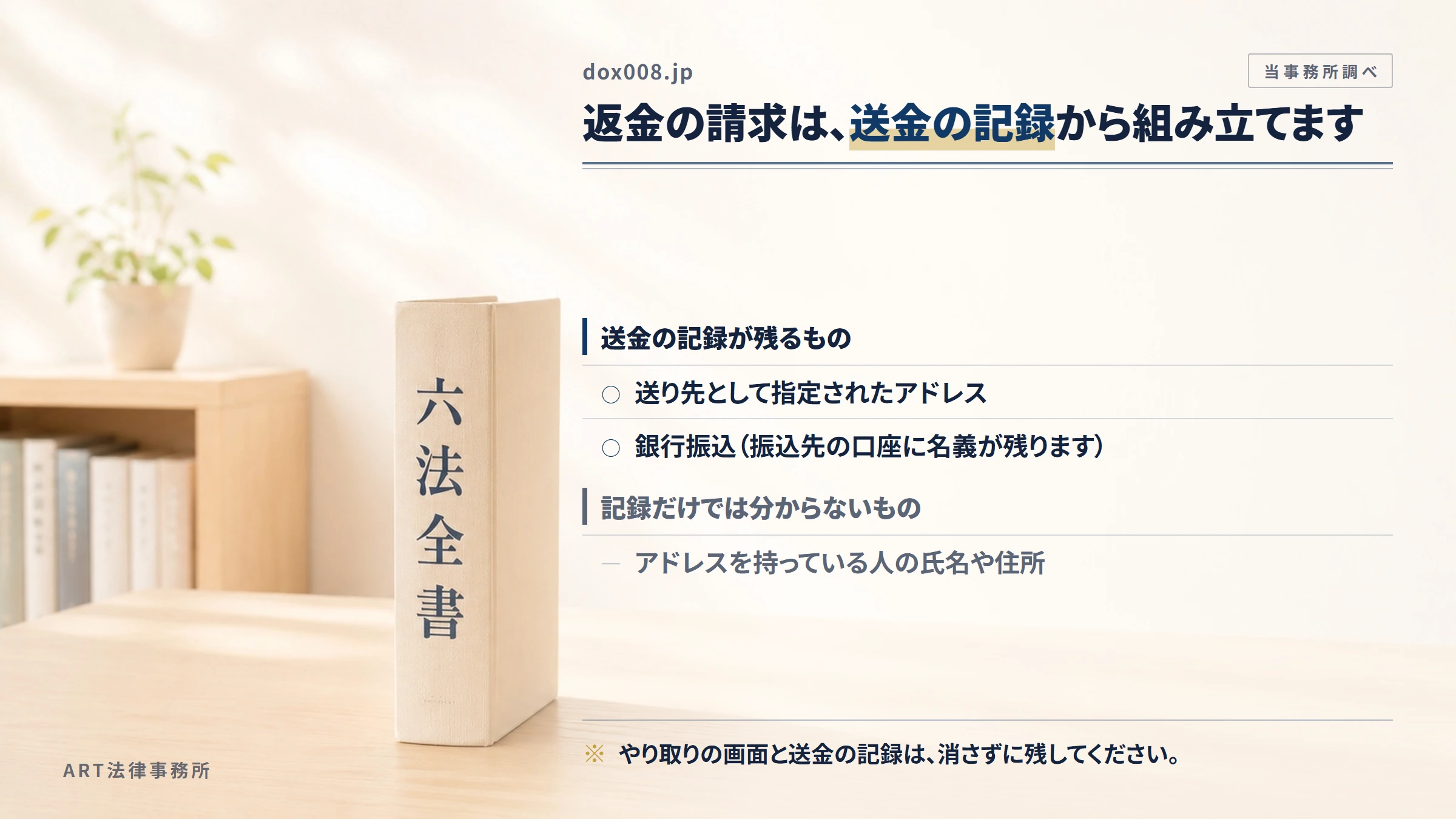 dox008.jpへの返金請求で手がかりになるもの