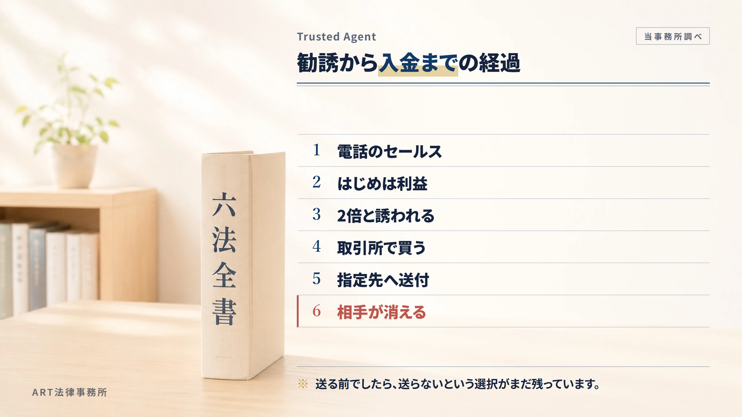 Trusted Agentの勧誘から入金までの流れ