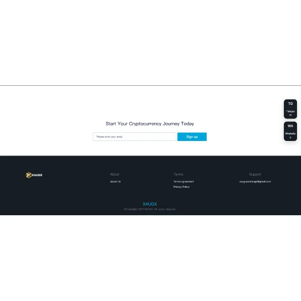 XAUGX公式サイトのフッター表示