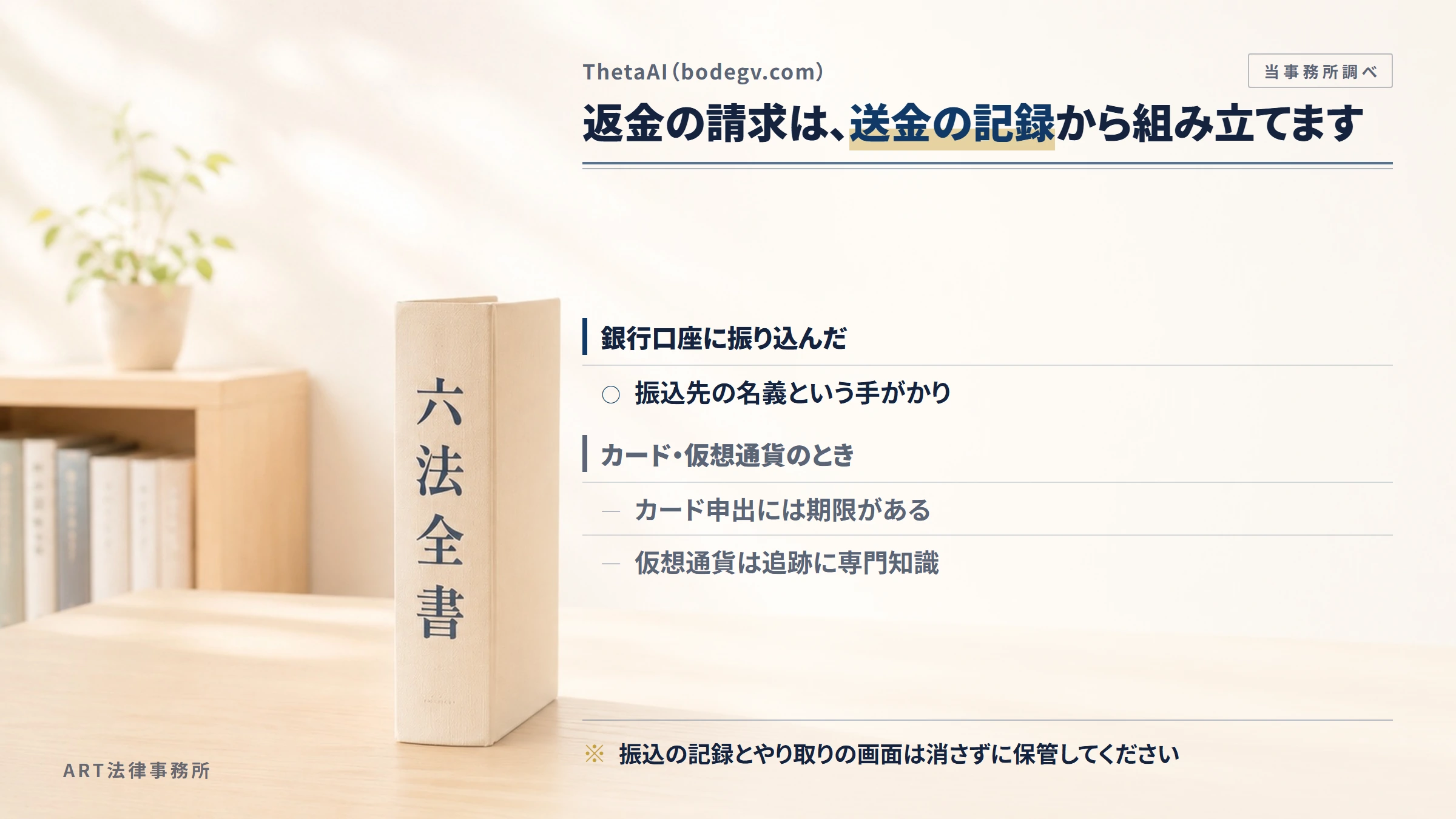 ThetaAI（bodegv.com）への返金請求で手がかりになるもの