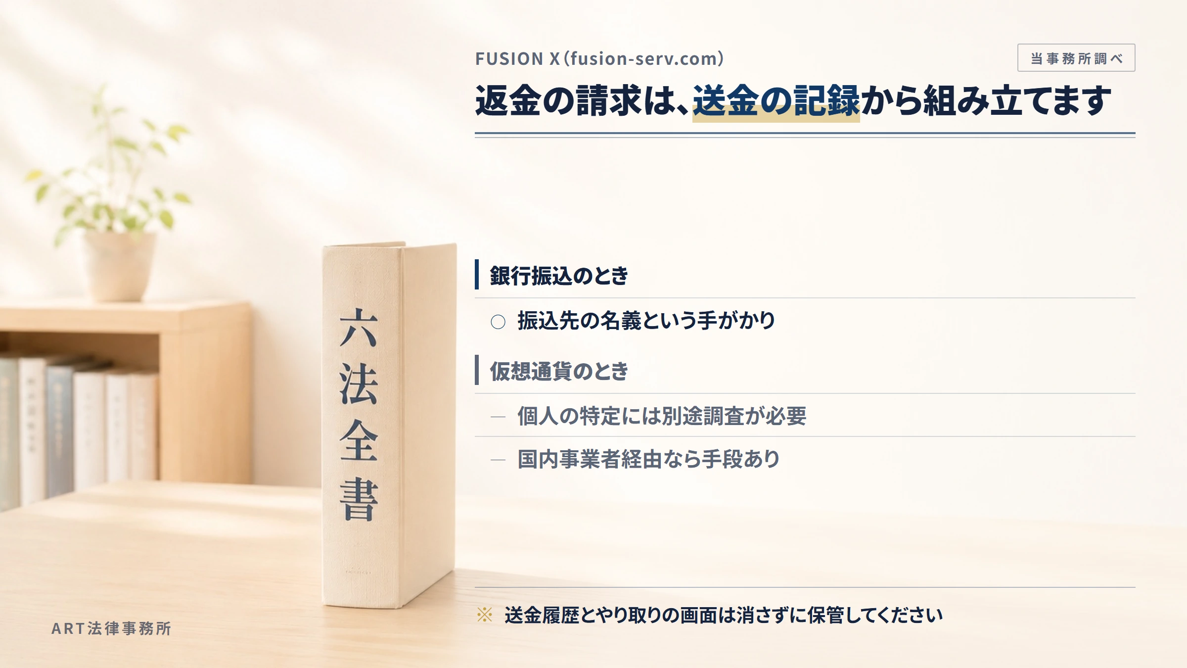 FUSION X（fusion-serv.com）への返金請求で手がかりになるもの