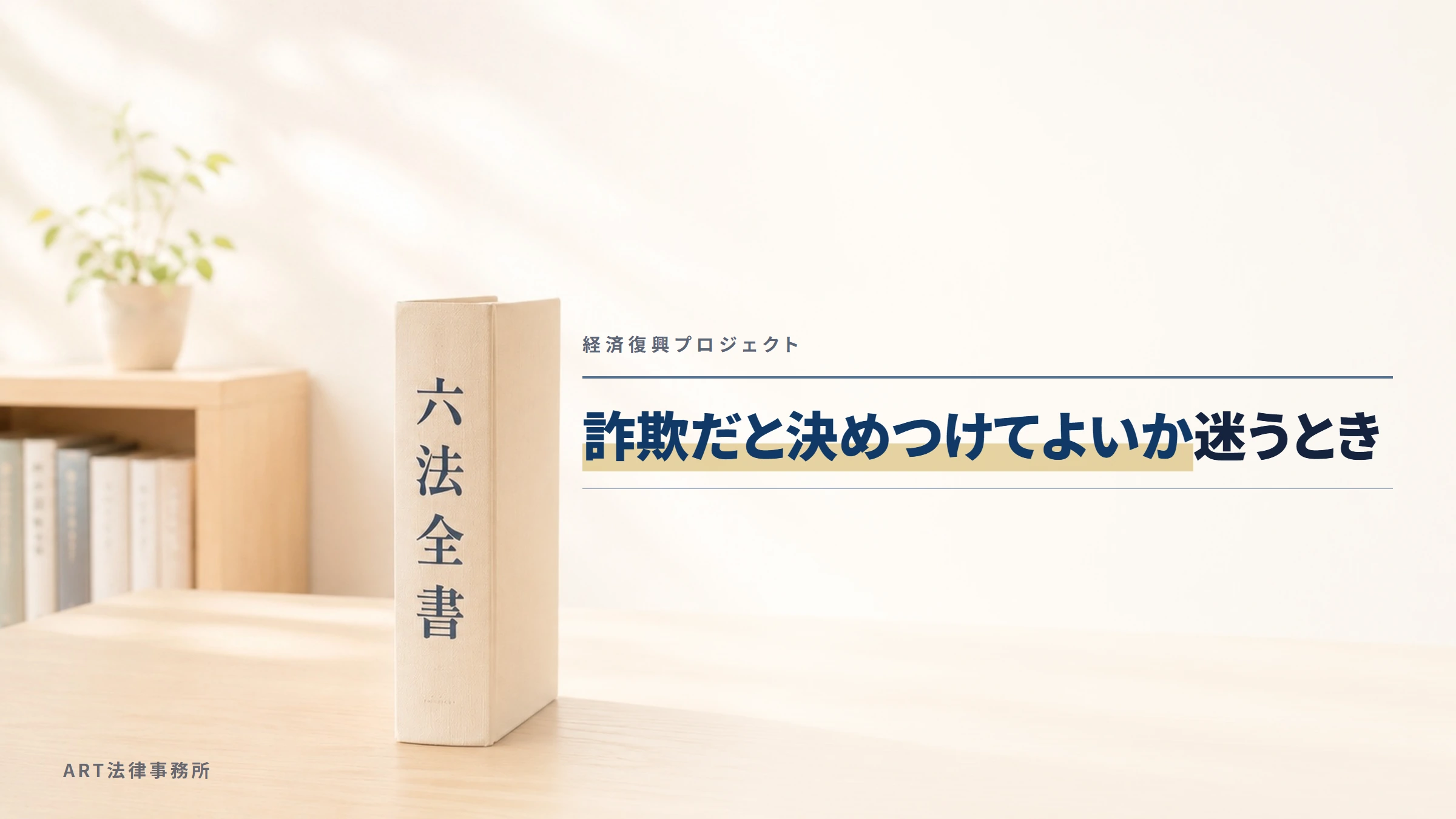 経済復興プロジェクト|詐欺だと決めつけてよいか迷うとき