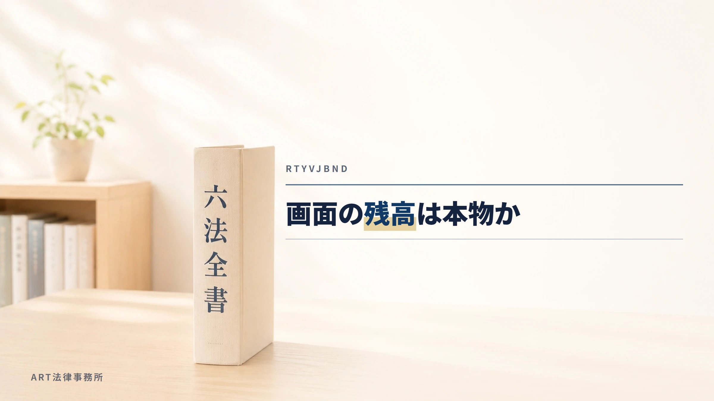 RTYVJBND|画面の残高は本物か
